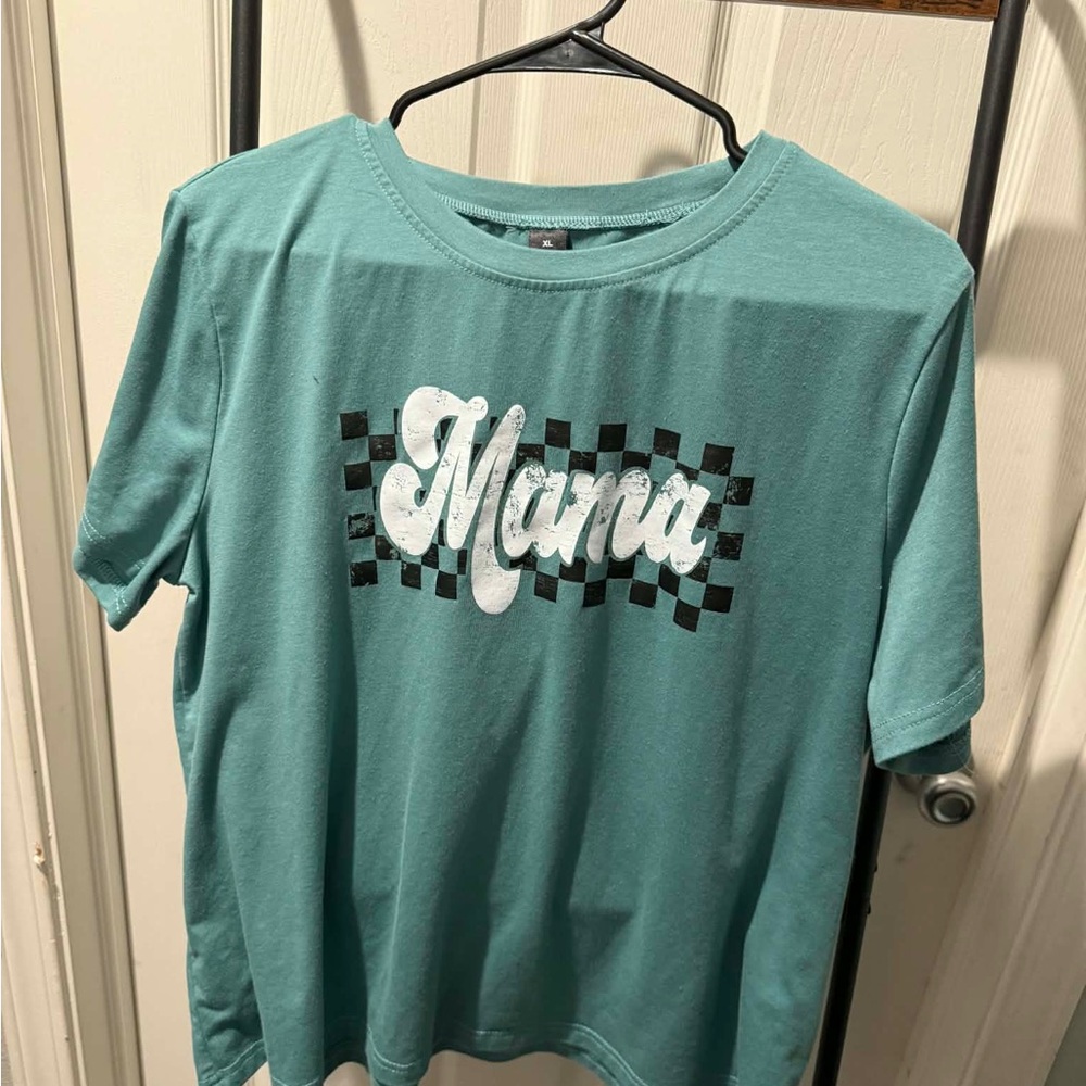 Mama Graphic Tee in Teal